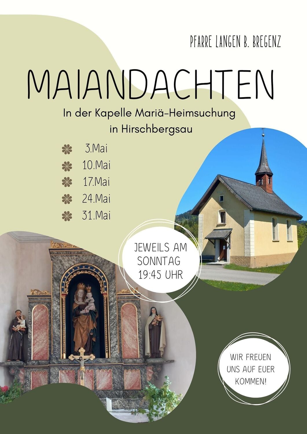 Maiandachten Hirschbergsau 2026 / Pfarre Langen